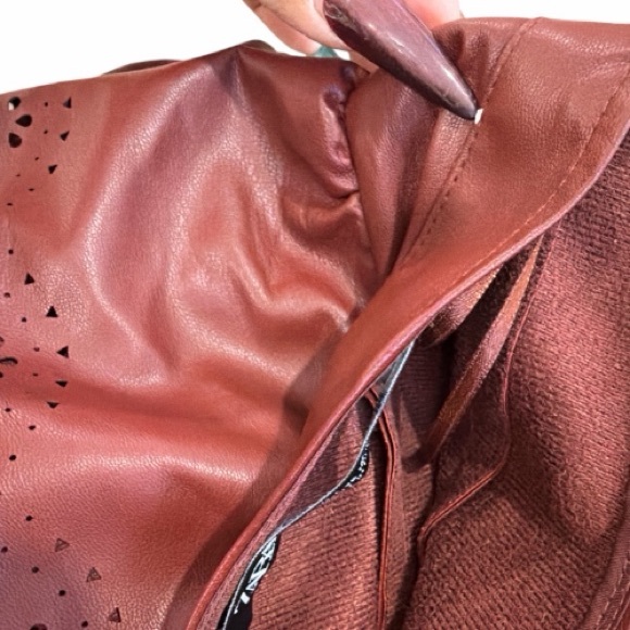 Zara Red Faux Leather Ruffle Sleeve Long Maxi Dress Size XS - Picture 5 of 8